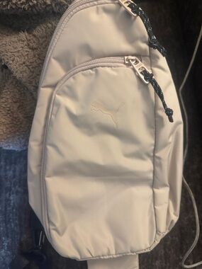 Puma Cream/Off-White Sling Bag with Gold Logo
